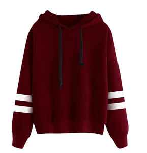 Sólido Mujer Casual XS Tamaño Pullover Sudadera con capucha Manga larga Transpirable Fleece Loose Fit Otoño Sudadera bordada - Product Image 4