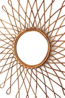 Miroir mural en rotin style bohème moderne, design soleil, pour la décoration intérieure, maquillage, idées cadeaux anniversaire, salon, chambre, salle de bain, moderne