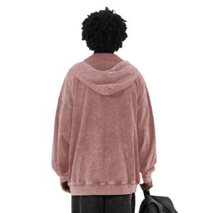 Sudaderas con capucha lavadas con ácido para hombre, novedad en sudaderas con capucha lavadas con ácido mezcladas de algodón básicas de secado rápido y logotipo personalizado para hombre - Product Image 2