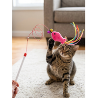Jouet interactif en peluche pour chat avec poisson et queue, canne à pêche amusante de 90 cm