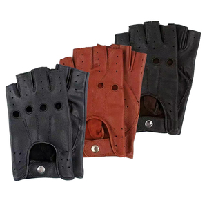 Gants de sport fins à demi-doigts, pour sports de plein air, moto, cyclisme, entraînement en salle de sport, gants en cuir respirants à doigts courts, en provenance du Pakistan - Product Image 2