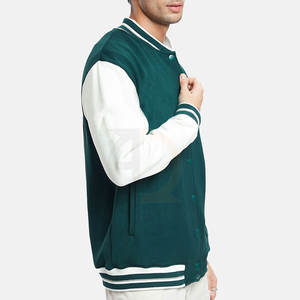 Meilleure vente de veste coupe-vent Letterman pour homme, vêtements en toile tendance de style nouveau avec col montant et logo sur le devant - Product Image 2