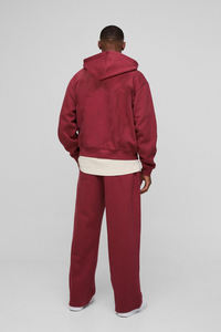 Conjunto de Sudadera con Capucha y Pantalones Deportivos de Algodón 100% Pesado, Casual, con Logotipo Personalizado OEM, para Hombre, de Alta Calidad, Transpirable, con Cierre, Fabricante - Product Image 2