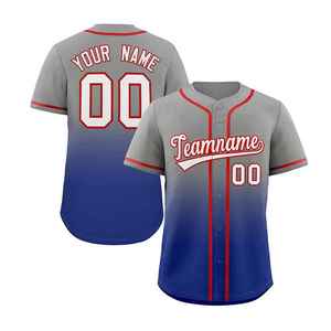 Maillot de baseball personnalisé vierge, authentique, à boutons, uniformes d'équipe, hommes, adultes, sublimation, polyester cousu, ensembles en gros, séchage rapide - Product Image 2