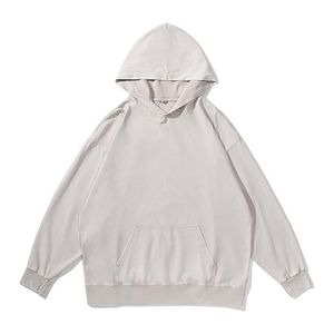 เสื้อฮู้ดดี้วินเทจ ผ้าฝ้าย 100% ทรงโอเวอร์ไซส์ ล้างสีแบบแอซิดวอช สำหรับผู้หญิง สไตล์สตรีทแวร์ ออกแบบโลโก้ด้านหน้าได้ตามต้องการ ระบายอากาศได้ดี ทรงหลวม สไตล์สโตนวอช - Product Image 4