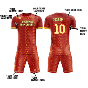 ชุดฟุตบอลแบบสั่งทำพิเศษ 100% โพลีเอสเตอร์ สีสันสดใส ระบายอากาศได้ดี น้ำหนักเบา เหมาะสำหรับทุกฤดูกาล แบบสั้นและแบบเต็มชุด  รับสั่งทำตามแบบ - Product Image 4