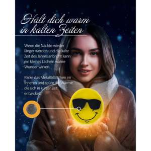 Lot de 4 chauffe-mains électriques Emoji portables, alimentés par batterie USB, pour usage intérieur et extérieur, chambre et salon - Product Image 5