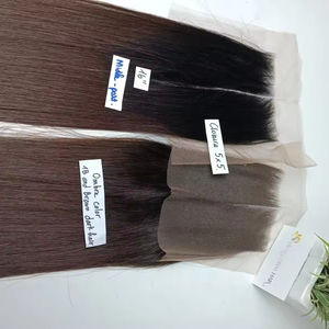 5x5 dentelle fermeture partie centrale cheveux raides Ombre 1B et cheveux brun foncé Vietnam cheveux humains - Product Image 1