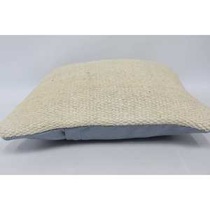 Beige Wool Kantha <b>Patchwork</b> Pillow 16x16 Inch Decorative Cushion Woven Embroidered Vintage Square Print Portable <b>Bedding</b> Floor - Product Image 5