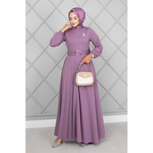 ชุดฮิญาบเข็มขัดแอสมาราสีม่วงอ่อน - Product Image 3