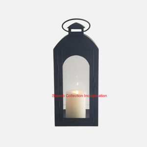 Linterna decorativa moderna de metal negro con vela, ideal para interiores y exteriores, hogar, jardín y patio, decoración, boda y evento, iluminación - Product Image 5