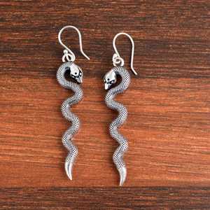 Nuevos Pendientes de Serpiente Góticos de Latón para Mujer, Acabado Antiguo, Estilo Reptil, Bohemio, Colgantes, Venta al por Mayor/OEM/ODM - Product Image 4