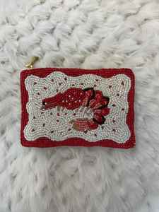 Elegant Embroidered Coin Holder Purse Beaded Embroidered Seed Bead Customized Hand Pouch by - Product Image 3