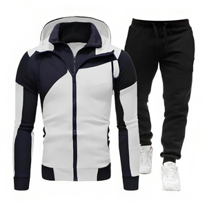 Respirant noël modèle amélioré hiver unisexe survêtement à capuche veste pantalon 2 pièces ensemble solide motif polaire séchage rapide - Product Image 4