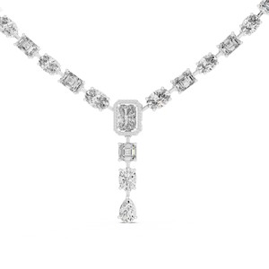 Collar con Colgante de Moissanita de Corte Mixto, Plata de Ley 925, Cadena de Cable Chapada en Rodio, Certificado GRA, Lujoso para Bodas - Product Image 5