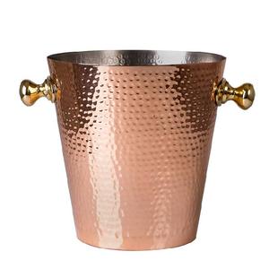 Finition martelée exclusive grandes poignées d'anneau de refroidisseur de vin en cuivre caractéristiques LED vente de fête refroidisseurs de glace de boisson de vin personnalisés - Product Image 1