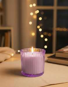 Vela de Vidrio de Diseño Elegante y Lujoso, Vela Perfumada de Cera de Soja en Vidrio Acanalado de Larga Duración y Sin Humo para Decoración del Hogar - Product Image 2