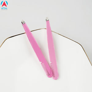Pinzas para cejas de acero inoxidable personalizadas de alta calidad, aplicador de plata Rosa colorido, bolsa de PVC, Etiqueta Privada, parte superior disponible, varios - Product Image 6
