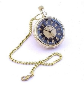 Reloj de bolsillo clásico de estilo retro dorado, reloj de bolsillo romano de latón, cadena de latón, aspecto Vintage, regalos para hombres al por mayor - Product Image 2