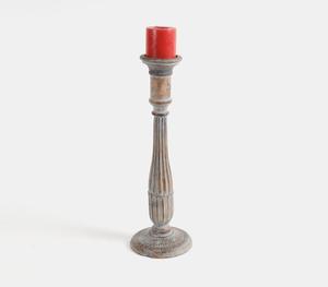 Bougeoir de pilier en bois sculpté à la main de couleur blanche manguier bas fabricant de quantité minimale de commande vente directe d'usine - Product Image 2