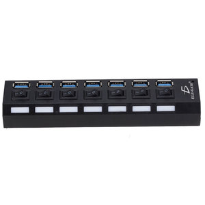 High-Speed 7-Port <b>USB</b> 3.0 <b>Hub</b> LED Multiport Switch Charging/ Data Transfer/ Splitter Functions for Computers Compatible SD <b>USB</b> - Product Image 3