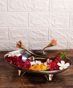 ชามใส่ผลไม้ดีไซน์เนอร์ทรงรีทำจากโลหะสำหรับเคาน์เตอร์ครัวตะกร้าผักผลไม้หลากสี - Product Image 2