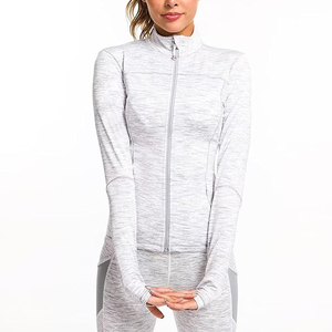 Chaquetas ligeras de entrenamiento deportivo para correr para mujer, chaqueta de chándal ajustada con cremallera completa y bolsillos - Product Image 4