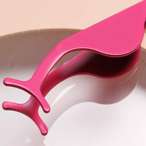 Hot Selling <b>Pink</b> Color Fiber Tip Eye Hair Extension <b>Tools</b> Kit With Non-Slip Stainless Steel Extensions Eyelash Tweezers <b>Set</b> - Product Image 2