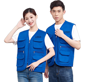เสื้อกั๊กโพลีเอสเตอร์ระบายอากาศได้หลายกระเป๋าเสื้อกั๊กโพลีเอสเตอร์พร้อมพิมพ์โลโก้ส่วนตัว - Product Image 4