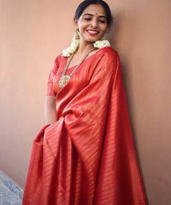 Saree en mousseline de coton élégant pour les femmes Fancy Design Readymade Blouse pour les occasions spéciales de mariage Evergreen Saree/Sari/ - Product Image 2