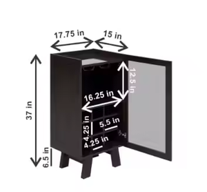 Metal Wine <b>Rack</b> In Black Finished Modern 6 Bottle <b>Rack</b> <b>For</b> Living Room Furniture / Barware Furniture by decor impex - Product Image 3