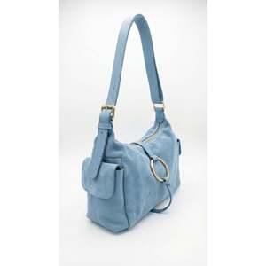 Borsa a Tracolla Morbida in Vera Pelle Scamosciata e Pelle Dollaro - Made in Italy - Art. 26036 - Product Image 2
