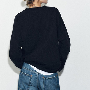 เสื้อกันหนาวมีฮู้ดโอเวอร์ไซส์มีกระเป๋าแฟชั่นแนวสตรีทเสื้อยาวแบบเลือกได้สไตล์คลาสสิกของผู้หญิงเสื้อขนแกะมีลายคอวี - Product Image 5