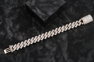 Pulsera Cubana de Diamantes de 12mm, Atractiva, Plateada en Oro de 14K, Certificada, Estilo Hip Hop, para Boda, 8 Pulgadas - Product Image 3