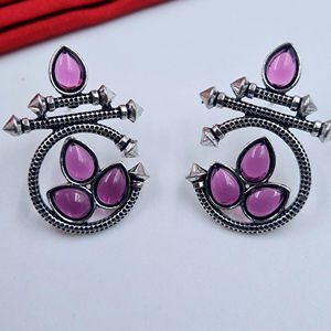 ต่างหูอัลลอย8สีสไตล์วินเทจหลากโทนสำหรับผู้หญิง-ผู้จัดจำหน่ายจำนวนมากสำหรับร้านบูติก - Product Image 1