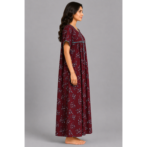 Evolove Women's Premium Rayon Modal Nightwear-Breathable Free Size Homewear Coffee Brown - Product Image 4