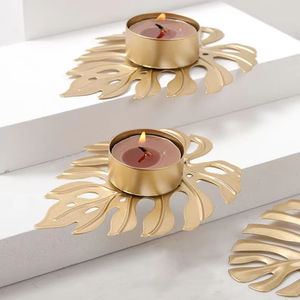 เชิงเทียนโลหะรูปใบไม้ งานแฮนด์เมด ปี 2026 สำหรับใช้กับเทียนเพื่อให้แสงสว่างในบ้านและสร้างบรรยากาศผ่อนคลายที่สงบสุข - Product Image 1