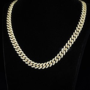 Collar de Cadena Cubana de Lujo Hip Hop Personalizado con Moissanita VVS de Corte Redondo, Totalmente Iced Out, de Plata de Ley 925 - Fabricante - Product Image 3