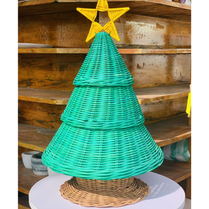 Adorno colgante de muérdago de mimbre, decoración de pared de Navidad, decoración de vacaciones de ratán Natural - Product Image 2