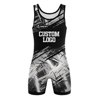 Traje de Lucha Libre para Hombre, Personalizable, de Spandex/Poliéster, Secado Rápido, Transpirable, Elástico, Ligero, Sin Mangas, Ajustado