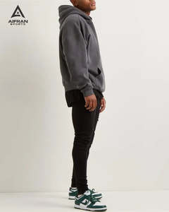 Sweat-shirt à capuche surdimensionné en coton lourd 400 g/m² avec logo personnalisé, lavage à l'acide, streetwear vintage, sweat-shirt à capuche délavé - Product Image 4