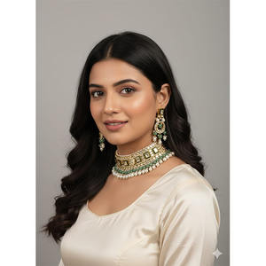 สร้อยคอชุบทอง 18K แบบคลาสสิก ประดับเพชร Kundan Meena และ Polki สำหรับงานปาร์ตี้ - Product Image 1