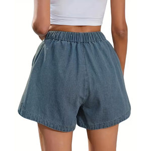Prix de gros Shorts en coton décontractés pour femmes Haute qualité Respirant Léger Couleur Dernier design Longueur courte Denim - Product Image 4