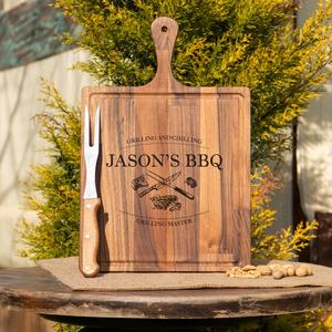 Tabla de cortar de madera grabada personalizada con cuchillo de queso de acero inoxidable, juego de tabla de queso de regalo para Cocinar en casa - Product Image 6