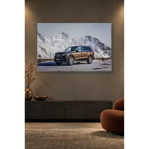 Impression sur toile de Fida Brown sur un Mercedes GLS devant des pics enneigés - Product Image 1