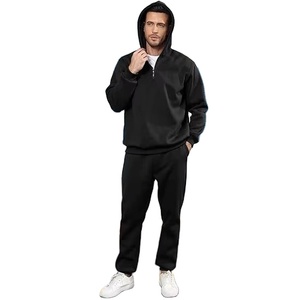 Conjunto Deportivo de 2 Piezas para Hombre, Sudadera con Capucha y Pantalones Deportivos con Forro Polar y 14 Cierres, 100% Algodón, Secado Rápido y Transpirable, Corte Holgado - Product Image 6