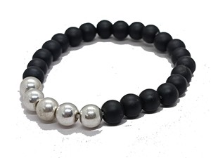 High quality Black matte silver Crystal Gemstone <b>Bead</b> Buddha <b>Bracelet</b> Fashion Charm Jewelry for <b>Men</b> Women for Energy Meditation - Product Image 1