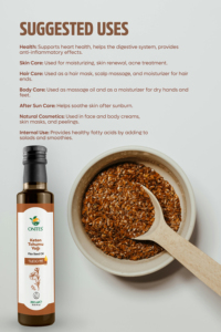 Onites น้ำมันเมล็ดแฟลกซ์สกัดเย็นบริสุทธิ์250มล. น้ำมันขนส่งสารต้านอนุมูลอิสระจากธรรมชาติสำหรับการดูแลผิวผมและร่างกาย - Product Image 3