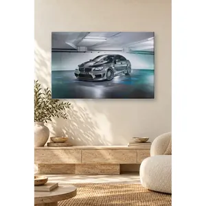 Impression sur toile de la BMW M6 Gran Coupé Fida Silver dans un garage couvert - Product Image 1