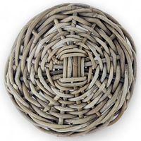 Panier à pommes de terre en rotin gris Kubu naturel avec doublure en plastique Panier de stockage des aliments avec poignées pour l'organisation des conteneurs